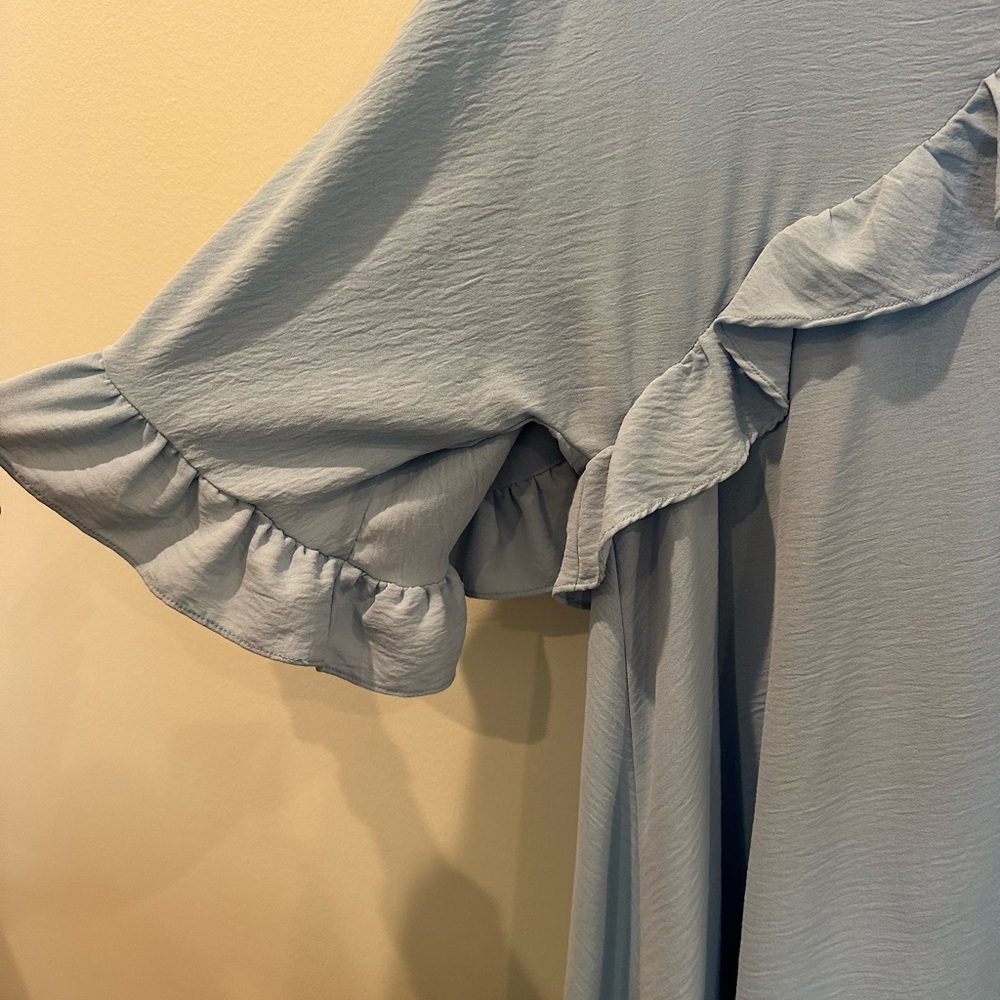 Light Blue Ruffle Dress - Picture 3 of 4